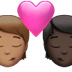 🧑🏽‍❤️‍💋‍🧑🏿 kiss: person, person, medium skin tone, dark skin tone display on Apple